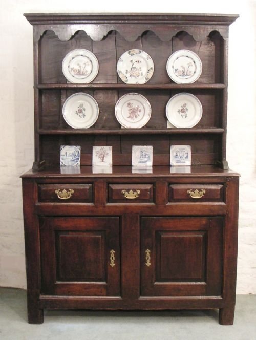 Very Small Oak Dresser and Rack